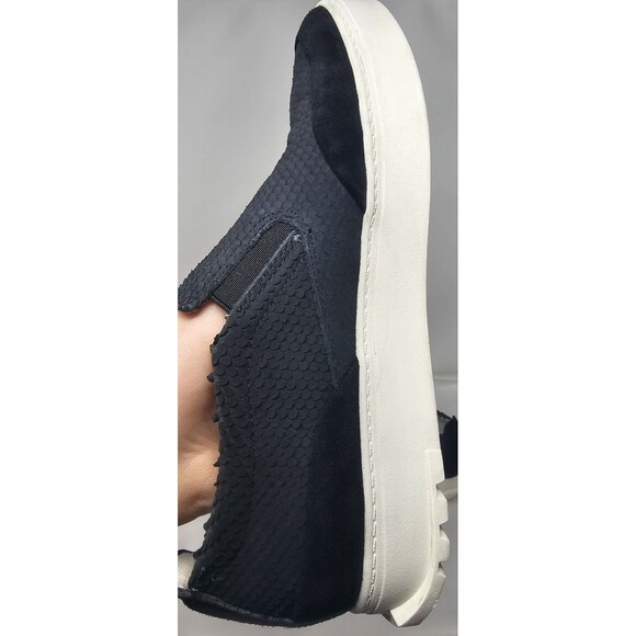 Sarto By Franco Sarto Lazer Platform Slip Ons Black Snake Embossed Leather Sz 7 - Picture 4 of 13